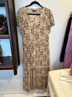 Short Sleeve Floral Maxi Dress Size XL